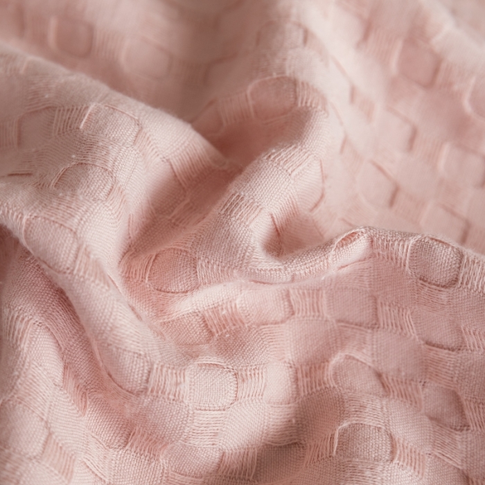 91家纺网 家纺一手货源 找家纺 梦享生活 2021新款华夫格水洗棉四件套 淡绯