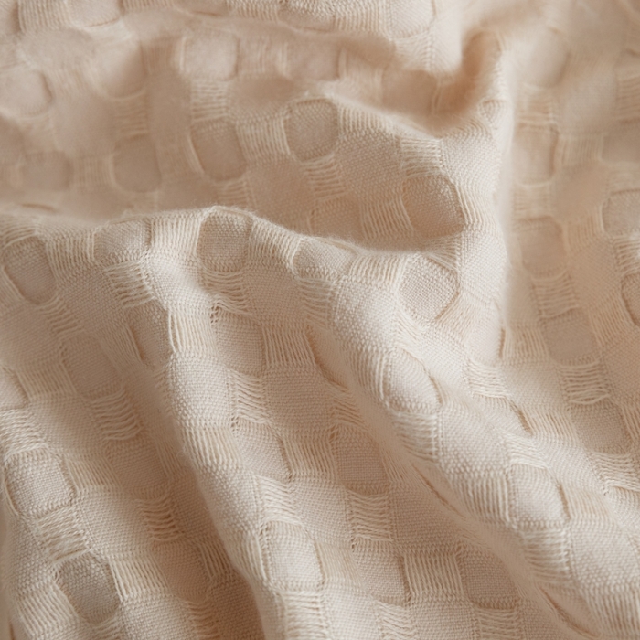 91家纺网 家纺一手货源 找家纺 梦享生活 2021新款华夫格水洗棉四件套 奶杏