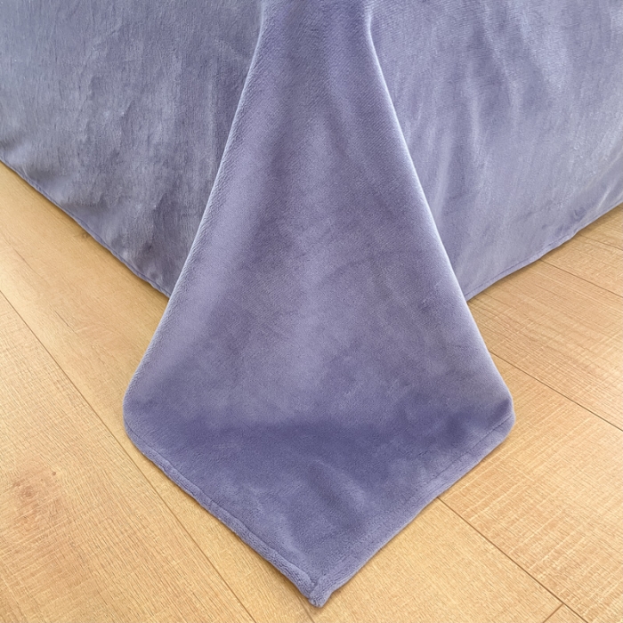 91家纺网 家纺一手货源 找家纺 安哆啦2021新款230g毛巾绣牛奶绒花边四件套小花花黛紫色