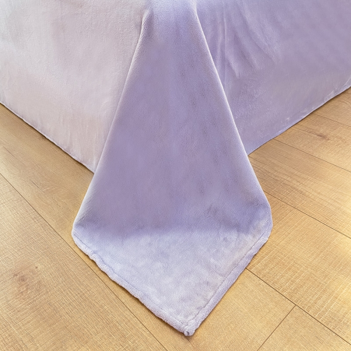 91家纺网 家纺一手货源 找家纺 安哆啦2021新款230g毛巾绣牛奶绒花边四件套小花花丁香紫