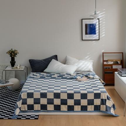 91家纺网 家纺一手货源 找家纺 （总）寐眠2021新款法莱绒棋牌格毛毯