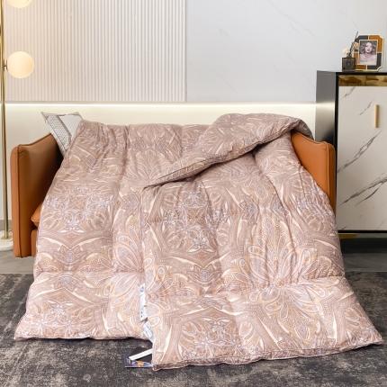 91家纺网 家纺一手货源 找家纺 匠心 2021新款印花鹅绒被 素雅-浅咖