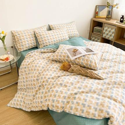 91家纺网 家纺一手货源 找家纺 （总）简宜家居 2021新款全棉简约风四件套