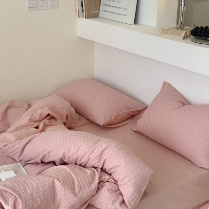 91家纺网 家纺一手货源 找家纺 （总）梦享生活 2021新款华夫格水洗棉四件套