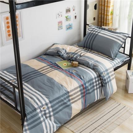 91家纺网 家纺一手货源 找家纺 凌云家纺 2025新款全棉学生全包床笠三件套 品质生活-灰