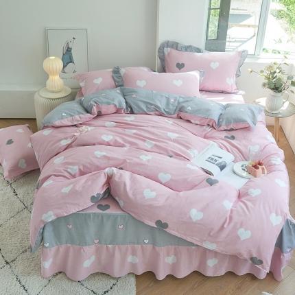 91家纺网 家纺一手货源 找家纺 （总）爱妮玖玖 2021新款萌夏卡通单层床裙四件套