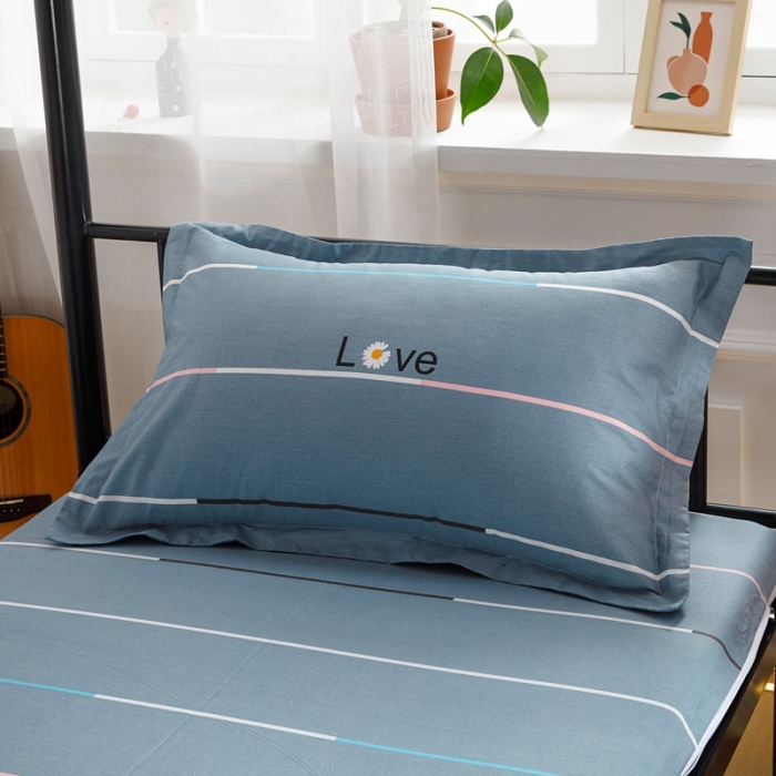 91家纺网 家纺一手货源 找家纺 凌云家纺 2025新款全棉学生全包床笠三件套 雏菊暗恋-灰