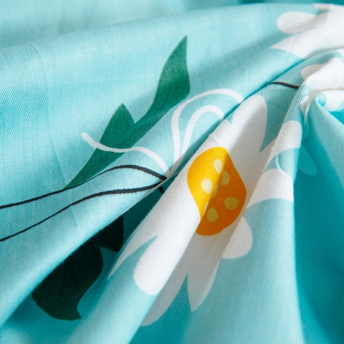 91家纺网 家纺一手货源 找家纺 凌云家纺 2025新款全棉学生全包床笠三件套 小雏菊-蓝