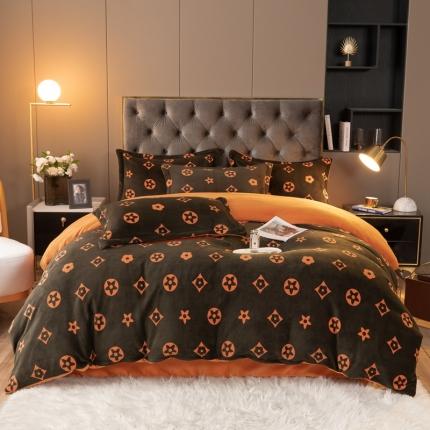 91家纺网 家纺一手货源 找家纺 （总）上尚居 2022新款加厚保暖牛奶绒四件套