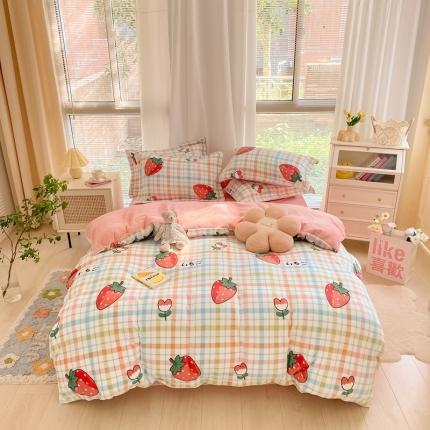 91家纺网 家纺一手货源 找家纺 （总）上尚居 2022新款加厚保暖牛奶绒四件套