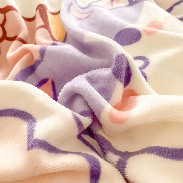 91家纺网 家纺一手货源 找家纺 上尚居 2022新款加厚保暖牛奶绒四件套 动物世界