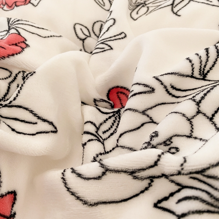 91家纺网 家纺一手货源 找家纺 上尚居 2022新款加厚保暖牛奶绒四件套 那年花开