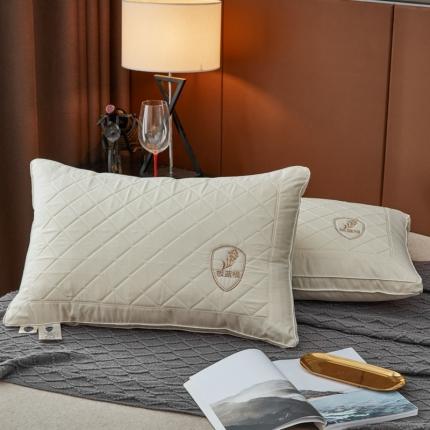 棋森枕芯 2021新款板蓝根防感枕芯枕头低枕一只装直播供货 米白-立体