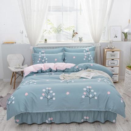 91家纺网 家纺一手货源 找家纺 2025新款夏风系列单层床裙四件套（配信封枕）