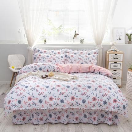 91家纺网 家纺一手货源 找家纺 2025新款夏风系列单层床裙四件套（配信封枕）