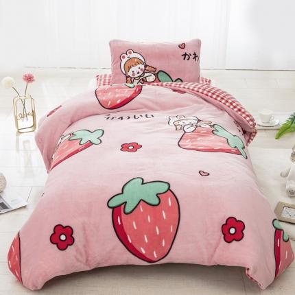 91家纺网 家纺一手货源 找家纺 （总）乐秀家纺 2023新款牛奶绒幼儿园被子六套件