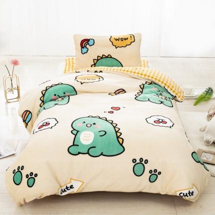 91家纺网 家纺一手货源 找家纺 （总）乐秀家纺 2023新款牛奶绒幼儿园被子六套件