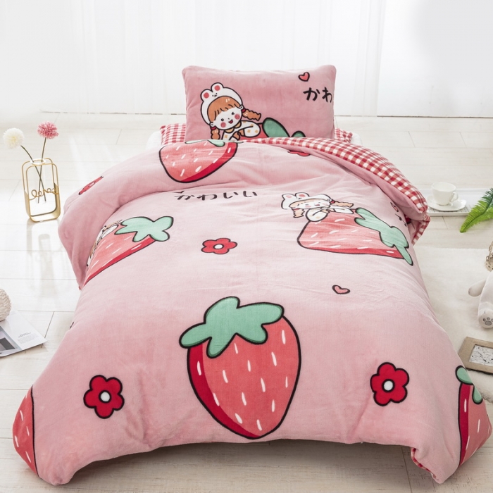 91家纺网 家纺一手货源 找家纺 （总）乐秀家纺 2023新款牛奶绒幼儿园被子六套件