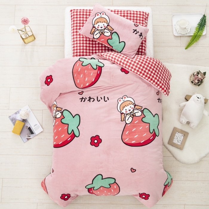 91家纺网 家纺一手货源 找家纺 （总）乐秀家纺 2023新款牛奶绒幼儿园被子六套件