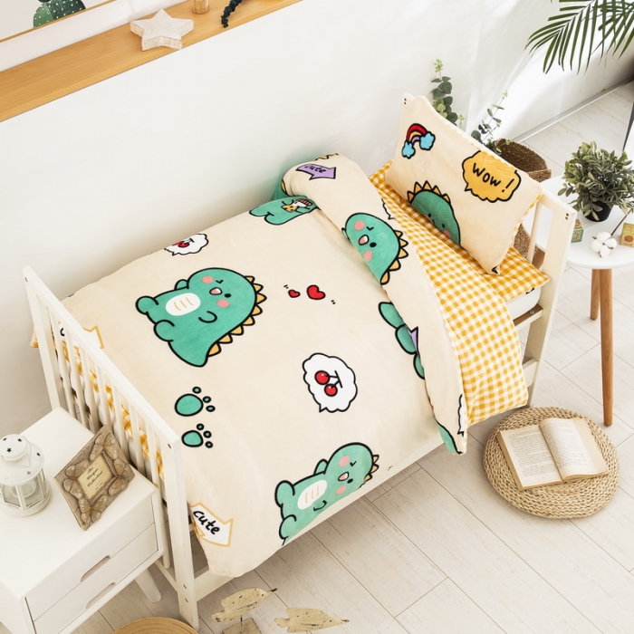 91家纺网 家纺一手货源 找家纺 乐秀家纺 2023新款牛奶绒幼儿园被子六套件 幸运宝贝-绒