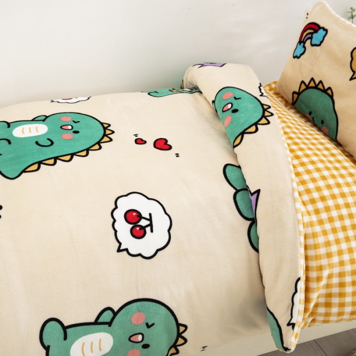 91家纺网 家纺一手货源 找家纺 乐秀家纺 2023新款牛奶绒幼儿园被子六套件 幸运宝贝-绒