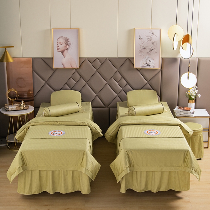 91家纺网 家纺一手货源 找家纺 不打烊家纺 2021新款焕彩尼美容床罩-时尚之约 果绿