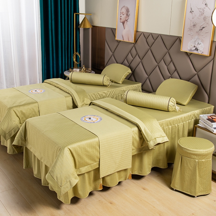 91家纺网 家纺一手货源 找家纺 不打烊家纺 2021新款焕彩尼美容床罩-时尚之约 果绿