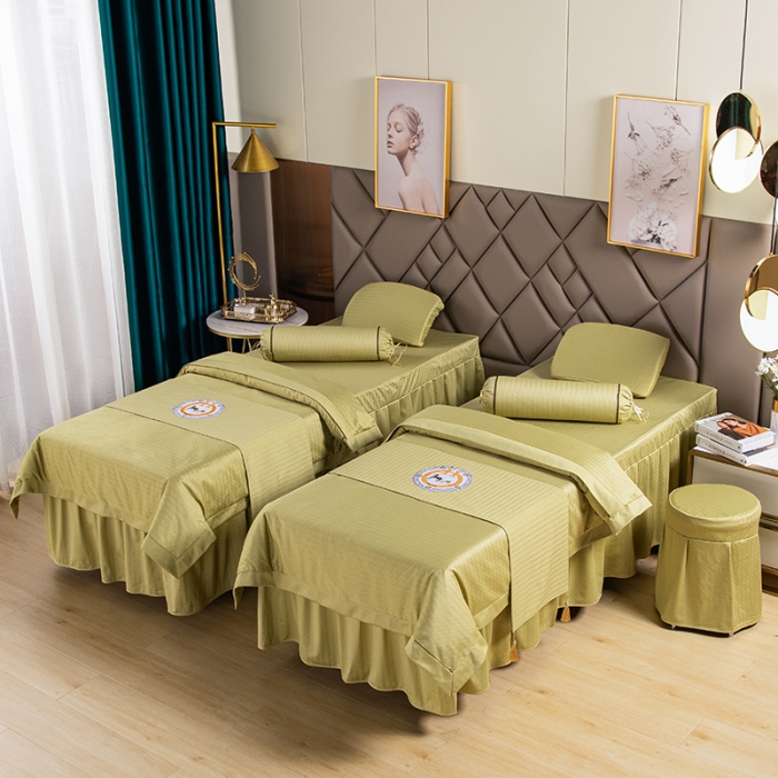91家纺网 家纺一手货源 找家纺 不打烊家纺 2021新款焕彩尼美容床罩-时尚之约 果绿
