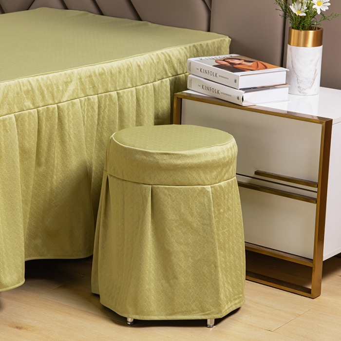 91家纺网 家纺一手货源 找家纺 不打烊家纺 2021新款焕彩尼美容床罩-时尚之约 果绿