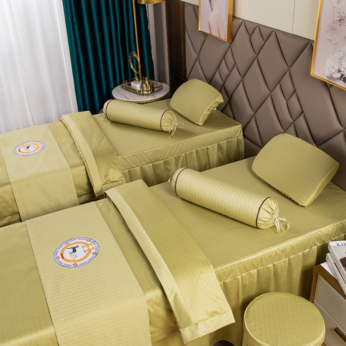 91家纺网 家纺一手货源 找家纺 不打烊家纺 2021新款焕彩尼美容床罩-时尚之约 果绿