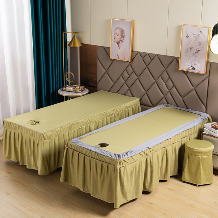 91家纺网 家纺一手货源 找家纺 不打烊家纺 2021新款焕彩尼美容床罩-时尚之约 果绿