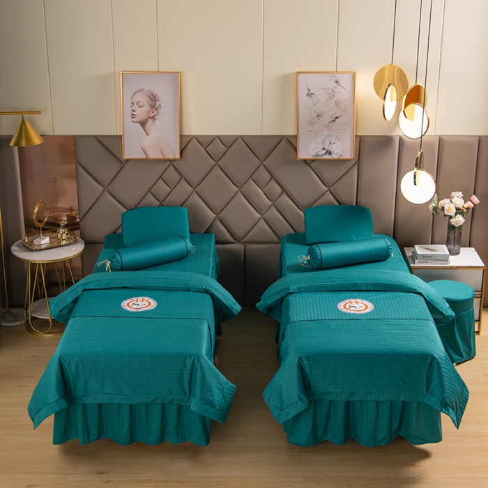 91家纺网 家纺一手货源 找家纺 不打烊家纺 2021新款焕彩尼美容床罩-时尚之约 孔雀蓝