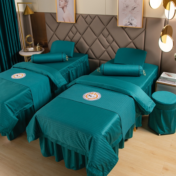 91家纺网 家纺一手货源 找家纺 不打烊家纺 2021新款焕彩尼美容床罩-时尚之约 孔雀蓝