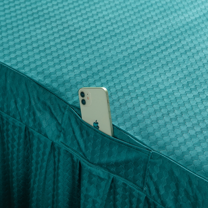 91家纺网 家纺一手货源 找家纺 不打烊家纺 2021新款焕彩尼美容床罩-时尚之约 孔雀蓝