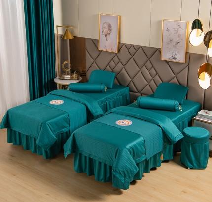 不打烊家纺 2021新款焕彩尼美容床罩-时尚之约 孔雀蓝