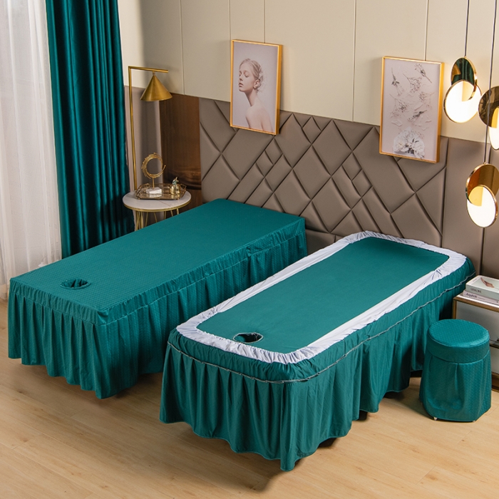 91家纺网 家纺一手货源 找家纺 不打烊家纺 2021新款焕彩尼美容床罩-时尚之约 孔雀蓝