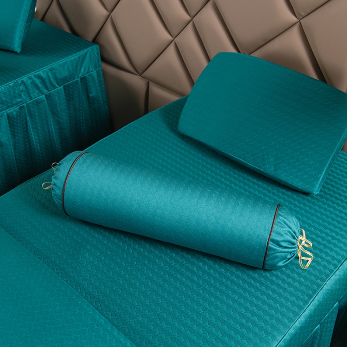 91家纺网 家纺一手货源 找家纺 不打烊家纺 2021新款焕彩尼美容床罩-时尚之约 孔雀蓝