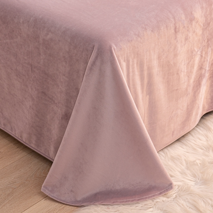 91家纺网 家纺一手货源 找家纺 秀色 婴儿绒四件套冬季牛奶绒加绒双面绒被套丝诺四件套 藕粉色