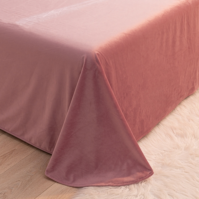 91家纺网 家纺一手货源 找家纺 秀色 婴儿绒四件套冬季牛奶绒加绒双面绒被套丝诺四件套 豆沙