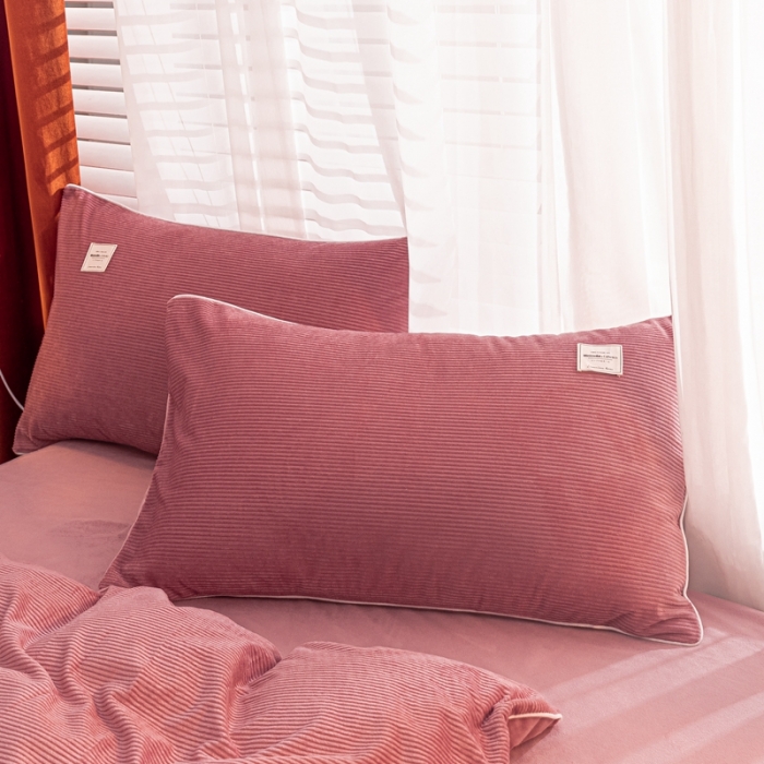 91家纺网 家纺一手货源 找家纺 秀色 婴儿绒四件套冬季牛奶绒加绒双面绒被套丝诺四件套 豆沙