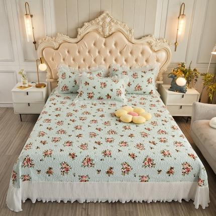 宜凡 2021新款牛奶绒单床盖 手捧花青