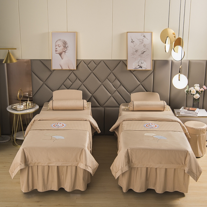 91家纺网 家纺一手货源 找家纺 不打烊家纺 2021新款焕彩尼美容床罩-银杏花开 驼色