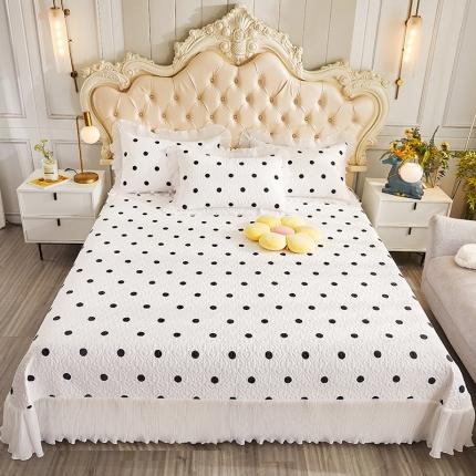 宜凡 2023新款全棉印花床盖三件套 波点定律
