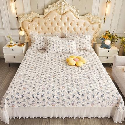 宜凡 2023新款全棉印花床盖三件套 叶间小熊