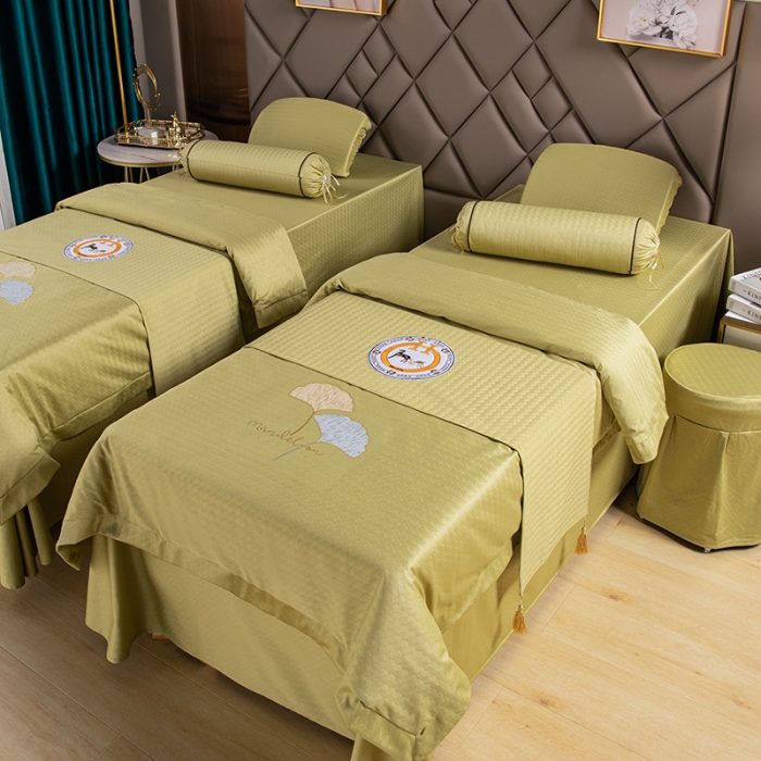 91家纺网 家纺一手货源 找家纺 （总）不打烊家纺 2021新款焕彩尼美容床罩-银杏花开床单款