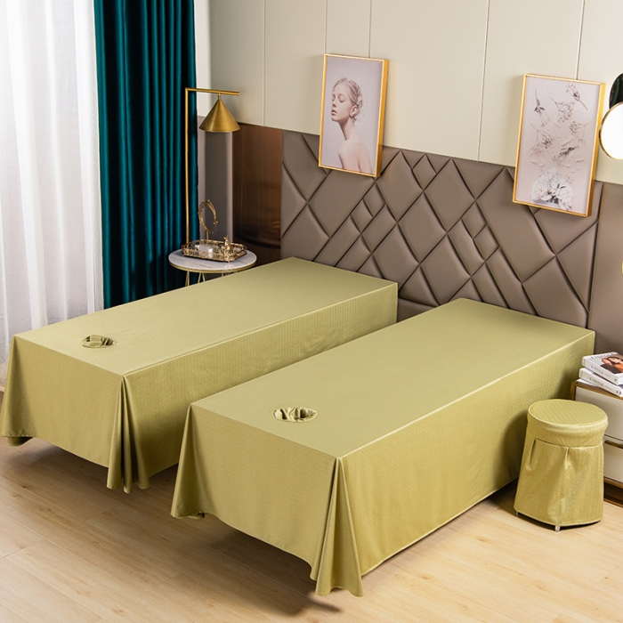 91家纺网 家纺一手货源 找家纺 不打烊家纺 2021新款焕彩尼美容床罩-银杏花开床单款 果绿