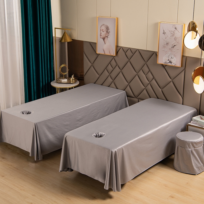 91家纺网 家纺一手货源 找家纺 不打烊家纺 2021新款焕彩尼美容床罩-银杏花开床单款 灰色