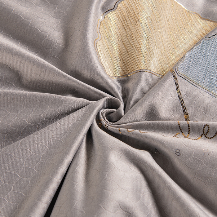 91家纺网 家纺一手货源 找家纺 不打烊家纺 2021新款焕彩尼美容床罩-银杏花开床单款 灰色