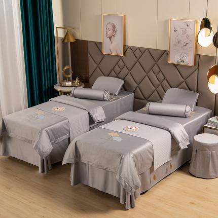 不打烊家纺 2021新款焕彩尼美容床罩-银杏花开床单款 灰色