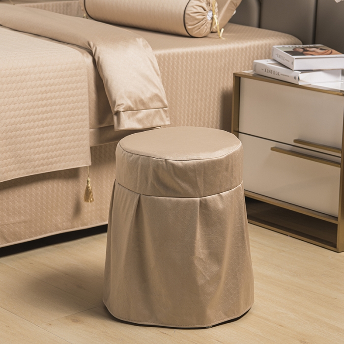 91家纺网 家纺一手货源 找家纺 不打烊家纺 2021新款焕彩尼美容床罩-银杏花开床单款 驼色